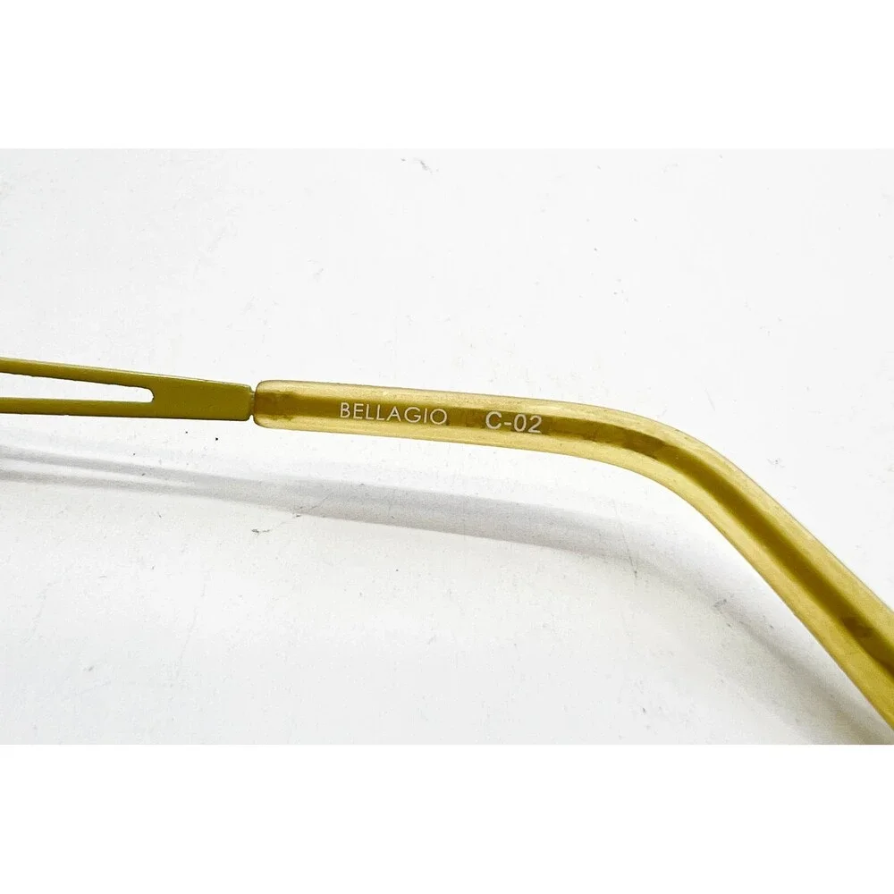 B433 Eyeglasses Frames Womens Brown Gold Cutout Temple 50-18-135